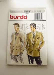 Vintage Burda 80's, Men's, Double Breasted Jacket Sewing Pattern 4849. - Picture 1 of 3