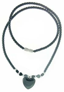 Hämatit kleines Herz Anhänger 16 Zoll Halskette - Bild 1 von 1