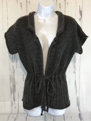 Cárdigan Suéter Mercer & Madison Marrón Mezcla Lana Tejido Manga Corta Talla Mediana Foto 1 de 4