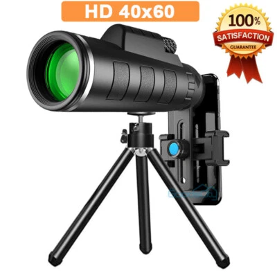 Night Vision 40x60 Zoom HD Monocular Telescope w/ Tripod+Clip - Image 1 of 4