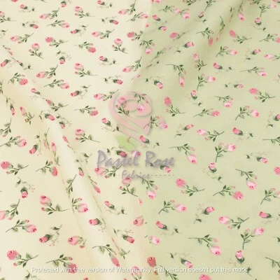 ROSE & HUBBLE Preziosi boccioli rosa stampati 100% tessuto cotone - Cucire vintage shabby chic
