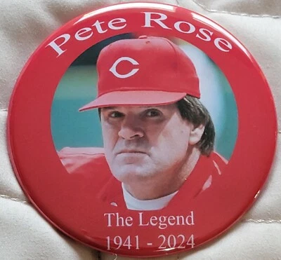 Pete Rose, pin,3" button,Reds, Phillies, baseball, mlb, Hustle - Image 1 of 2