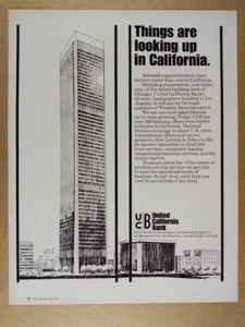 Edificio de la sede del United California Bank 1971 en Los Ángeles anuncio impreso vintage - Imagen 1 de 1