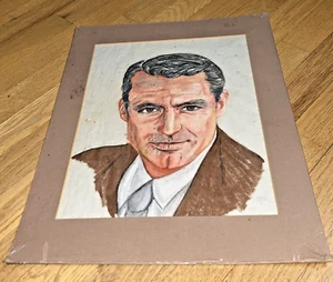 RETRATO De Colección 1988 Dibujado a Mano CARY GRANT (Archibald Leach) de JANE HONN - Imagen 1 de 8