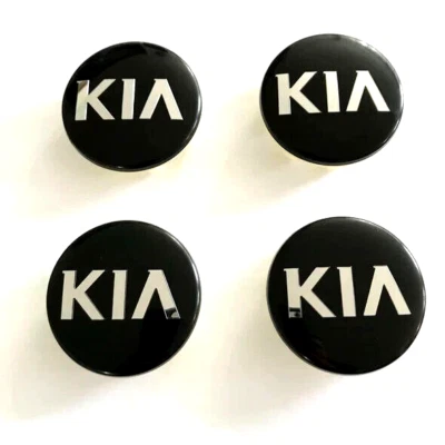 Juego de 4 tapas centrales de rueda negras Kia Sportage 2015 diésel SUV 1,7 58 mm Foto 1 de 2