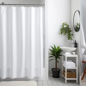 PEVA 8G White Shower Curtain Super Durable Heavy Duty Plastic 72 Length, Weighte - Picture 1 of 5