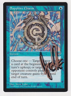 Shadow Signed Sapphire Charm Proof MP Mirage Artist Steve Luke 1996 MTG Magic AP - Image 1 of 2