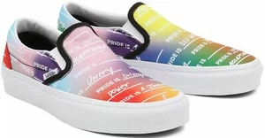 Vans Damen Classic Pride Regenbogen weiß Canvas Slipper Trainer Schuhe  - Bild 1 von 7