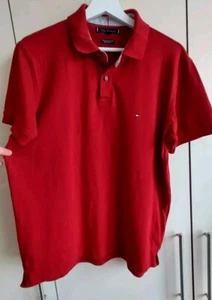 Tommy Hilfiger Male Red Short Sleeve Polo Shirt L - Picture 1 of 5