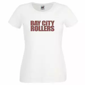 Womens 1970s Bay City Rollers Tartan Scottish Pop Rock Band Lady Fit T-Shirt - Picture 1 of 8