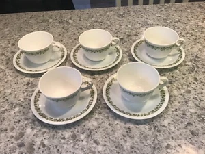 Lot of 5 Sets (10 pieces Total) Corelle Crazy Daisy Spring Blossom Mugs & Saucer - Picture 1 of 5