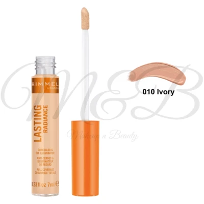 Rimmel Lasting Radiance Full Coverage Concealer and Eye Illuminator - 010 Ivory - Image 1 of 4