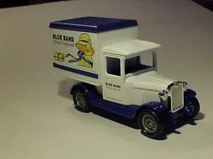 4 INCH 1928 Chevrolet Box Van Blue Band Lledo 919 1/50 Diecast Mint Loose - Picture 1 of 5