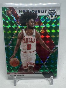 COBY WHITE RC 2019-20 PANINI MOSAIC GREEN MOSAIC PRIZM NBA DEBUT ROOKIE #264