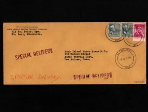 OPC 1960 St Paul MN SD Chicago Rock Island & Pacific Rwy Co. Perfin RI R75 47176 - Imagen 1 de 3