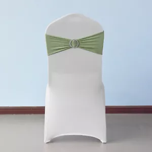 1/50/100 Elasticity Stretch Chair cover Band with Buckle Slider Sashes Bow Decor - Picture 1 of 121
