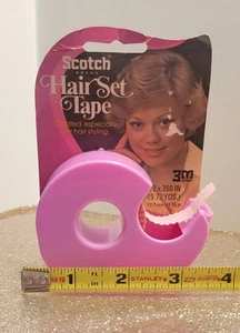 Vtg 1974 Scotch Hair Pink Set Tape USED In Package. See Photos For Details - Picture 1 of 15