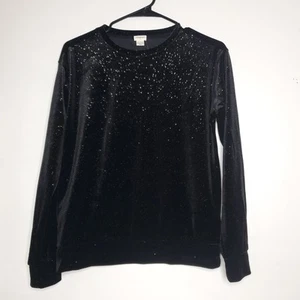 J Crew Crewcuts Girls Velour Sweatshirt Size XL Sparkle Velvet Y2K Princesscore - Picture 1 of 9