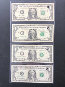 V,W,X,Y 1.00 Bill Notes RARE Lot Of (4) 2009 / 1995 - Picture 1 of 5
