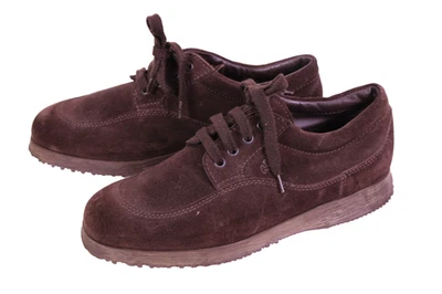 Hogan Damen Schuhe Leder Gr. 39,5 braun Leder Suede Schnürschuhe klassisch SH876 - Bild 1 von 4