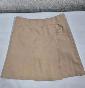 Cherokee Girls School Uniform Jersey Knit Skirt With Hidden Shorts Tan Size 7/8  - Picture 1 of 6