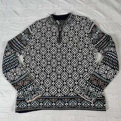 Suéter Nomadic Traders 1/4 Cremallera Mujer Talla Grande Negro Blanco Azul Esquí Nórdico Foto 1 de 4