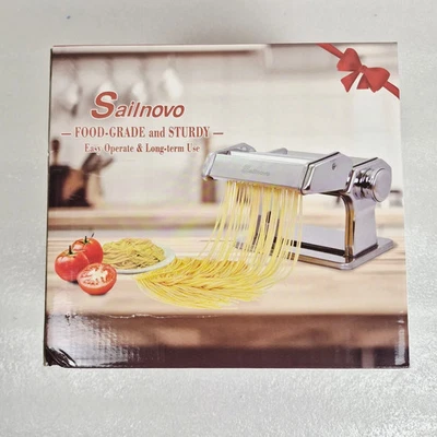 Máquina para hacer pasta Sailnovo 150 rodillos para hacer pasta, 7 espesores ajustables Foto 1 de 4