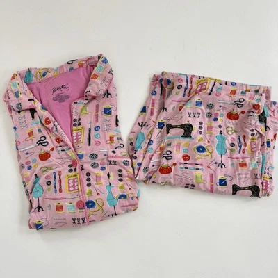 Pijama NICK & NORA Costura Rosa Costura Roupa de Dormir Tamanho Feminino GRANDE - Imagem 1 de 4