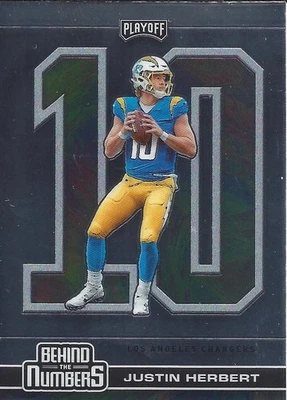 Justin Herbert 2020 Panini Playoff Behind the Numbers Insert Rookie Card - Image 1 of 2