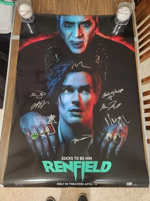 Póster firmado por Renfield Cast 27x40 jaula original tamaño completo + 7 certificado de autenticidad BAS Foto 1 de 4