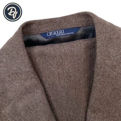 VTG 36 S Polo Ralph Lauren " Chicago " Light Brown Soft Knit Flannel Tweed Suit - Image 1 of 4