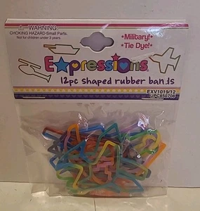 New Almar Expressions Military Tie Dye 12pc Shaped Rubber Bands - Picture 1 of 2