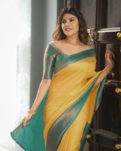 Saree Party Sari Bollywood Wear Wedding Pakistani Designer Indian Blouse Ethnic - Picture 1 of 10