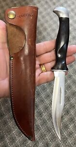 Vintage Cutco 1769 Serrated Edge Hunting knife PAT NO 2390544 W/ Leather Sheath