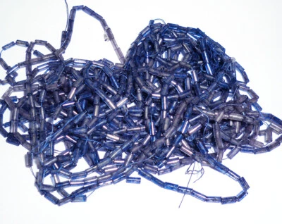 Czech Glass Faded Silver Lined Variegated Purple Antique Vintage Beads BB100-21 - Image 1 of 3