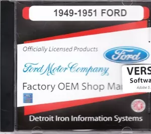 1949-1951 Ford Cars All Models Factory Service Manual & Parts Catalog on CD - Picture 1 of 1