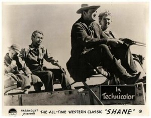 Shane Original Lobby Card Alan Ladd Van Heflin Jean Arthur Brandon De Wilde 1953