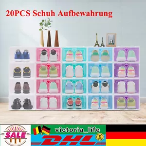 Caja de almacenamiento de zapatos de 20 piezas cajas de zapatos caja de zapatos de plástico cubierta abatible gruesa - Imagen 1 de 23