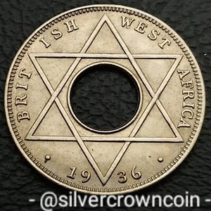 West Africa British 1/10 Penny 1936. KM#7. One Tenth Cent coin. George V. Last y - Picture 1 of 7