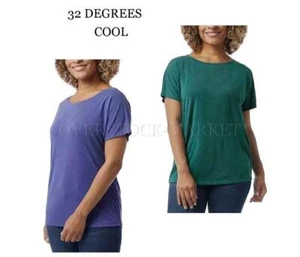 NEW! WOMEN'S 32 DEGREES COOL MODAL BLEND RELAXED LOOSE FIT RIBBED TOP! VARIETY - Picture 1 of 5