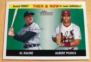 2004 Topps Heritage AL KALINE ALBERT PUJOLS Tigers Cardinals Then & Now TN2
