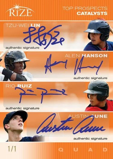 2012 Tzu-Wei LIN * Alen HANSON * Rio RUIZ * Austin AUNE Rize ORANGE Auto 1/1 - Image 1 of 1