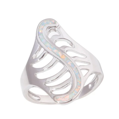 GORGEOUS WHITE FIRE OPAL  RING UK Size "N" US 7 - Image 1 of 4