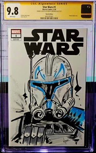 Star Wars #1 BLANK Captain Rex Sketch by Marcos Medina CGC 9.8 - Picture 1 of 2