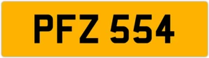 PFZ 554 P 3x3 DATELESS PRIVATE NUMBER PLATE PAM PAUL PETE PAT PHIL PAMELA PEG PS - Picture 1 of 1