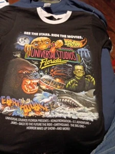 Universal Studios Youth Sm T Shirt E.T. King Kong Jaws Back 2 Future Earthquake - Picture 1 of 14