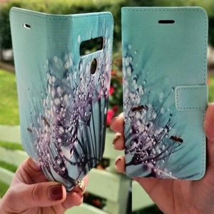 Cubierta de teléfono billetera para Apple serie iPhone - abejas en gota de diente de león FC05 - Imagen 1 de 1
