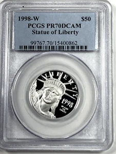 1998-W $50 Proof Platinum Statue of Liberty - PCGS PR70DCAM - Bild 1 von 4