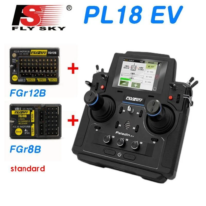 PL18EV Radio Transmitter FGR8B FGR12B Receiver Standard Ver for RC Vehicle Model - Image 1 of 4