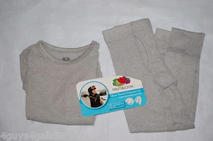Boys 2 PC GRAY THERMAL SET Long Underwear WAFFLE KNIT L/S Shirt Pants XS 4-5 - Picture 1 of 1